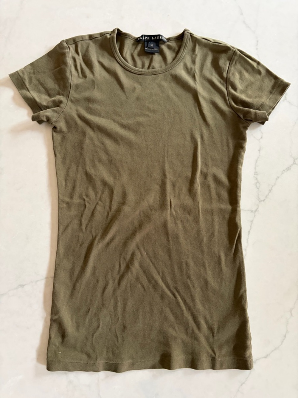 Ralph Lauren Olive Crewneck Cotton Baby Tee